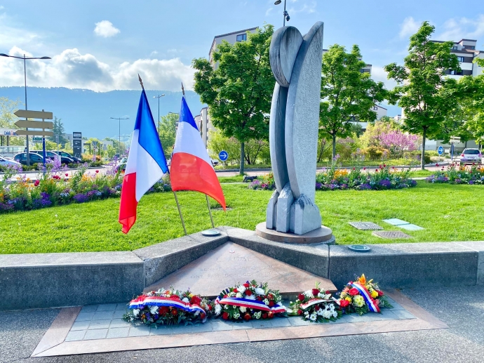 ceremonie,cran-gevrier,seynod,8 mai 1945,8 mai,27eme bca